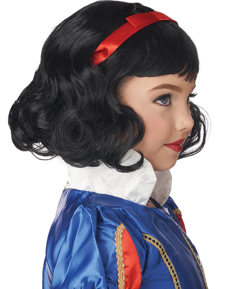Snow White Black Bob Kids Wig - Image 2