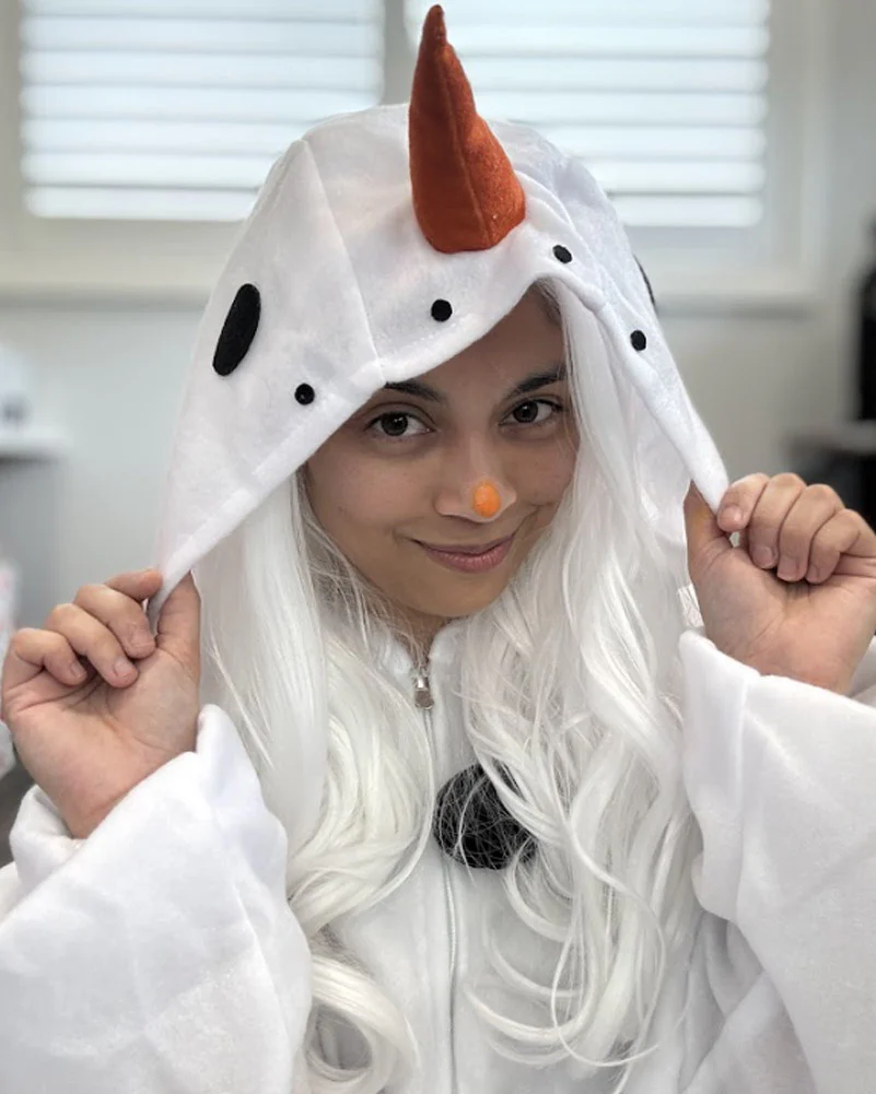 Snowman Jumpsuit Adult Christmas Costume - Image 4