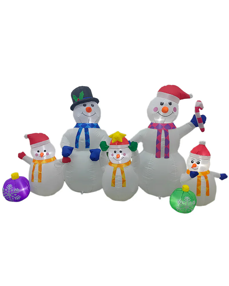 Snowmen with Baubles Christmas Lawn Inflatable 2.4m - Image 2
