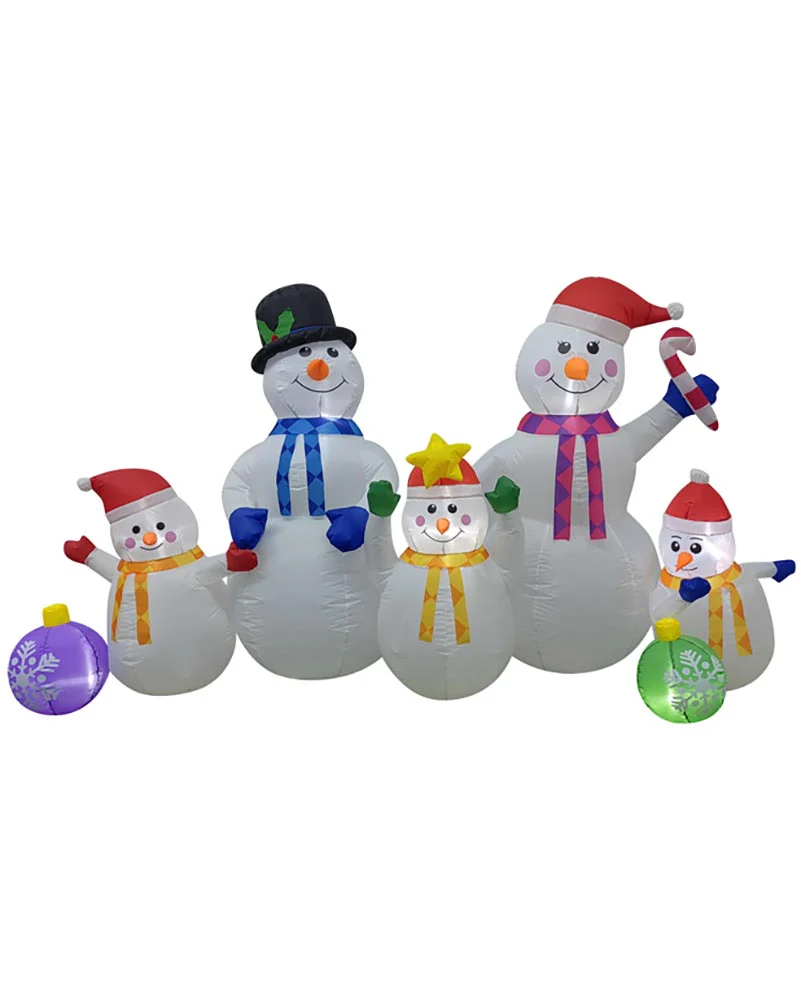 Snowmen with Baubles Christmas Lawn Inflatable 2.4m - Image 3