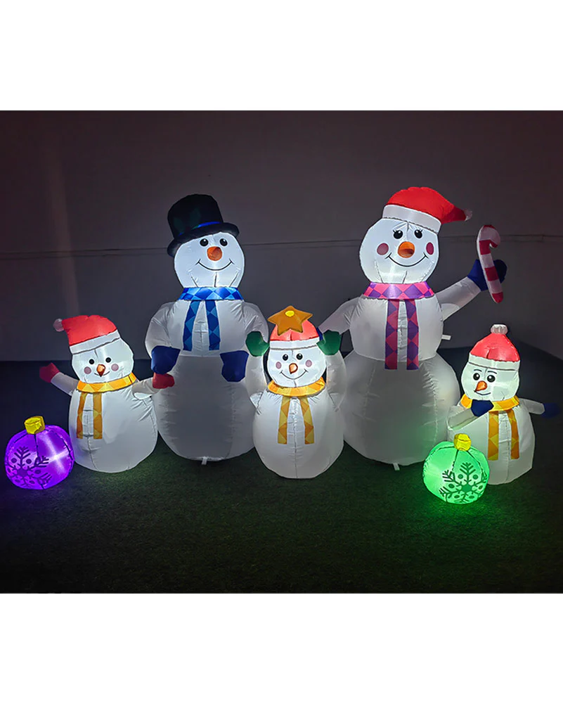 Snowmen with Baubles Christmas Lawn Inflatable 2.4m - Image 5