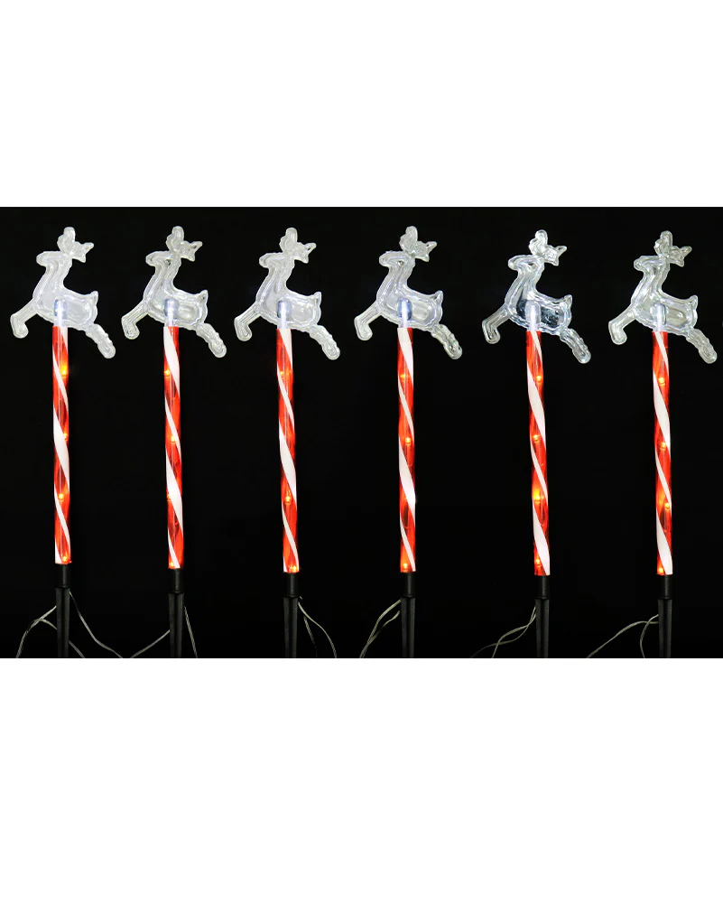 Solar Christmas LED Candy Reindeer Path Lights 48cm Pack of 8 - Image 3