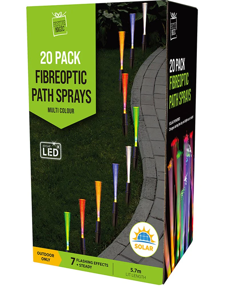 Solar Christmas LED Garden Sprays Multi-Coloured Lights Pack of 20 - Image 2