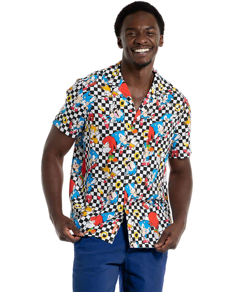 Sonic Retro Rings Mens Opposuit Summer Shirt - Image 10
