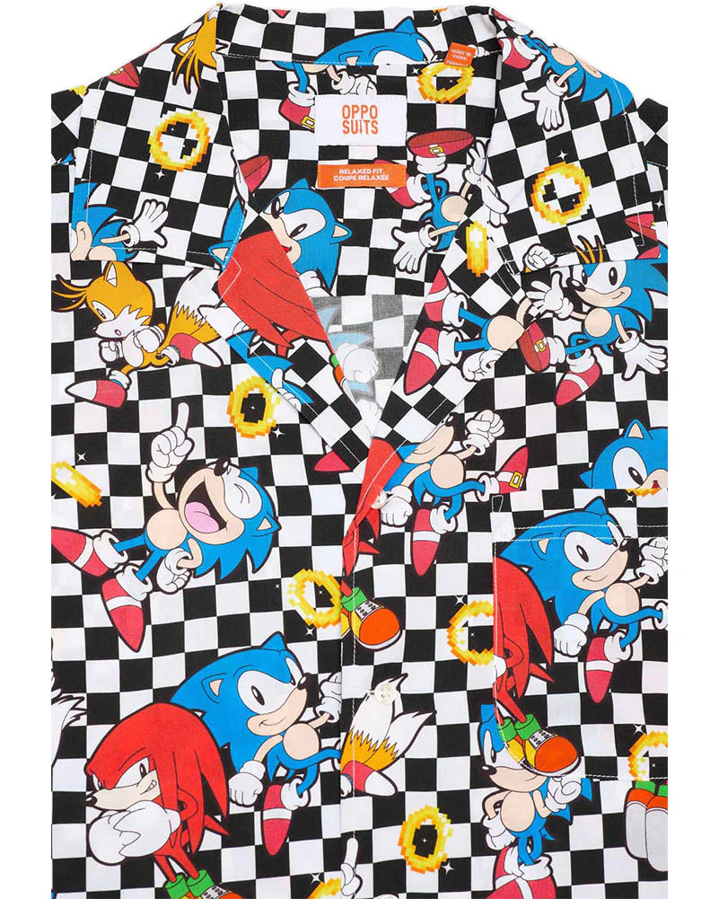 Sonic Retro Rings Mens Opposuit Summer Shirt - Image 3