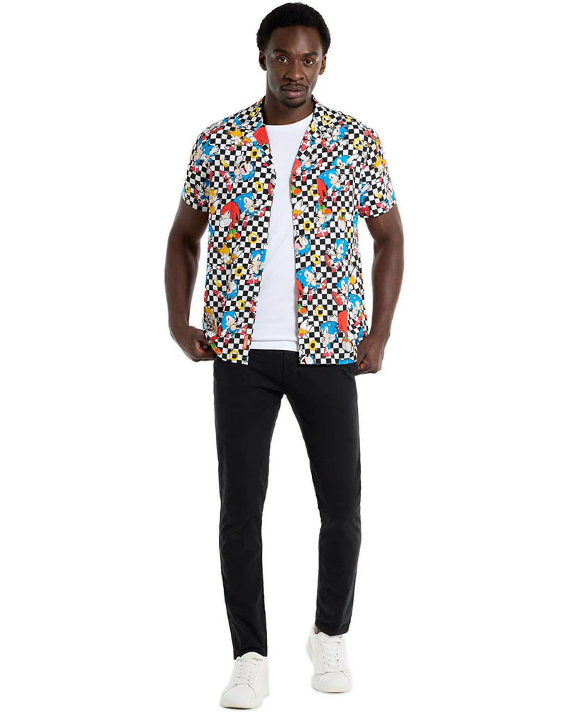 Sonic Retro Rings Mens Opposuit Summer Shirt - Image 6
