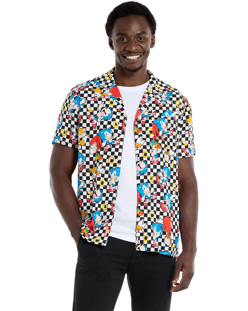 Sonic Retro Rings Mens Opposuit Summer Shirt - Image 7