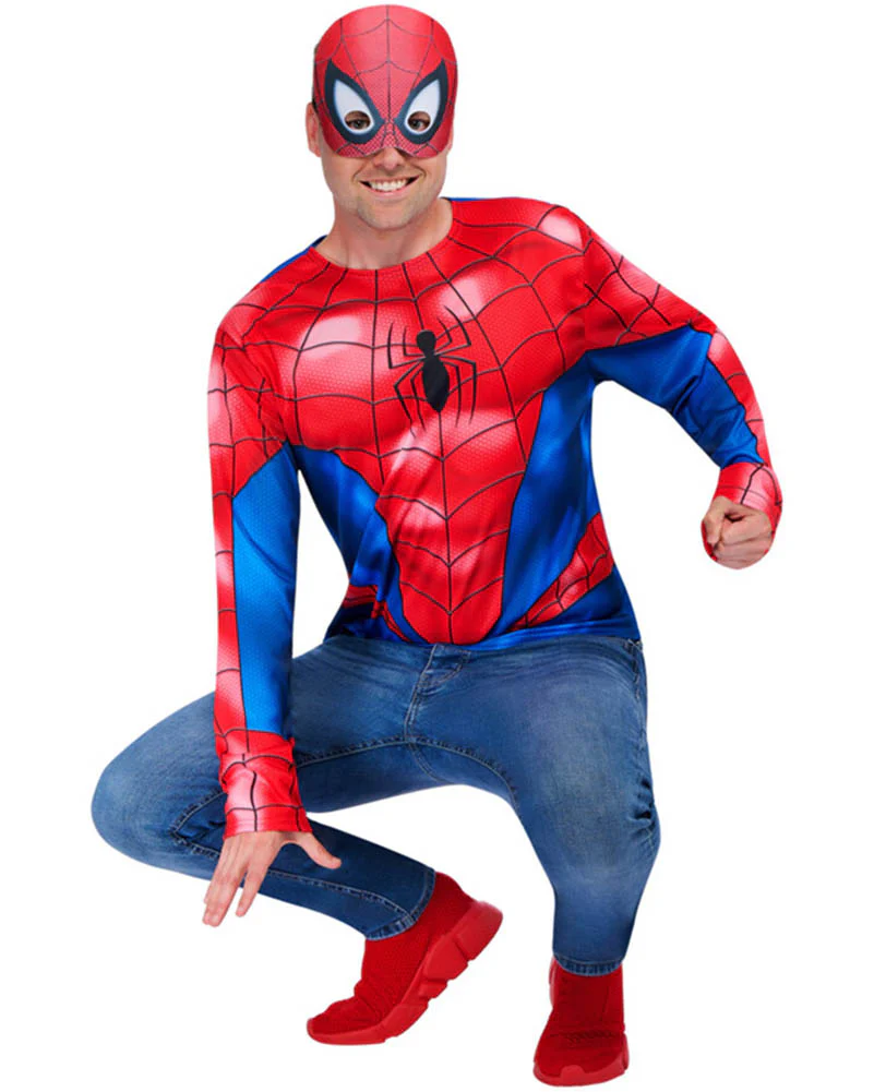 Spiderman Adult Shirt and Mask Set - Image 4