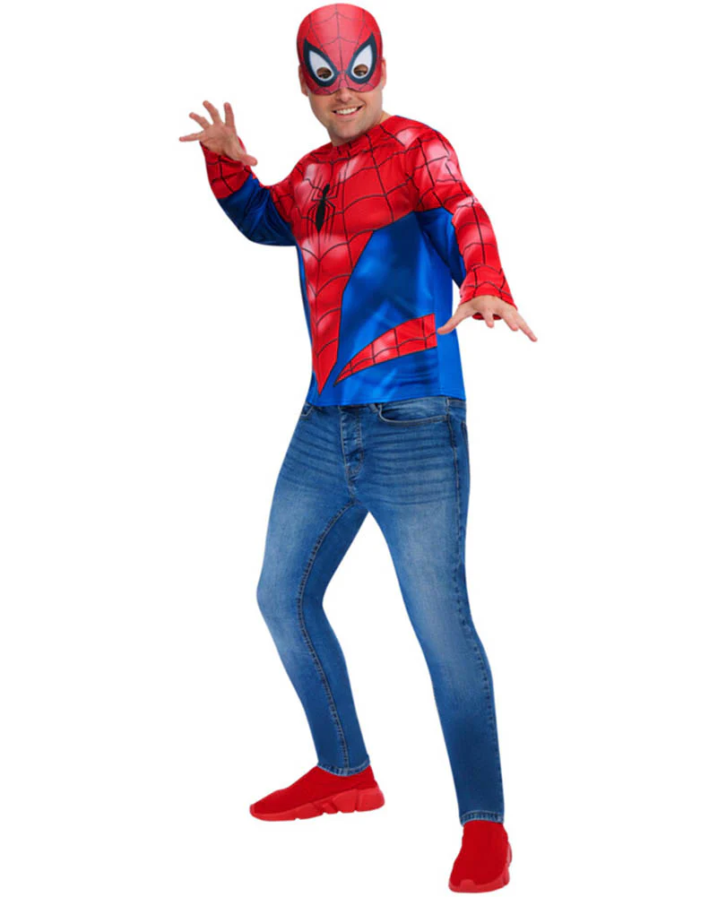 Spiderman Adult Shirt and Mask Set - Image 5