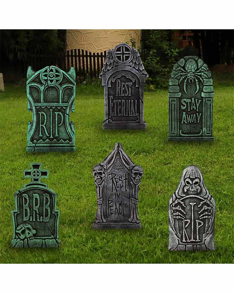 Spooky Graveyard Foam Tombstones Pack of 6 - Image 4