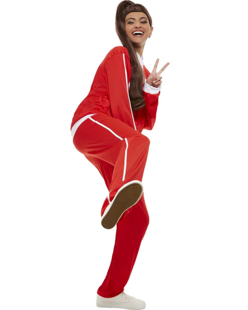 80s Red Scouser Tracksuit Mens Costume - Image 3