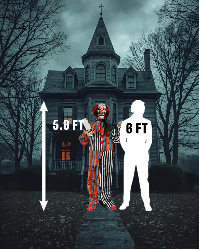 Standing Clown Animated Decoration 1.8m - Image 3