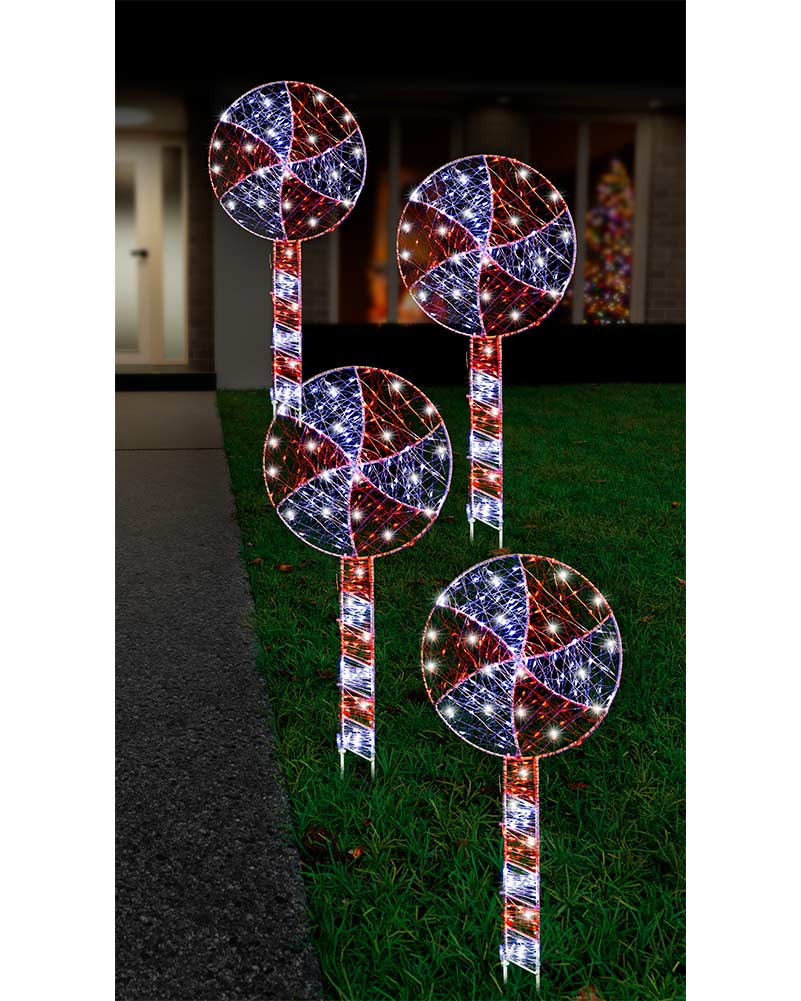Starry Wire Lollipop LED Christmas Path Lights 60cm Pack Of 4 - Image 3