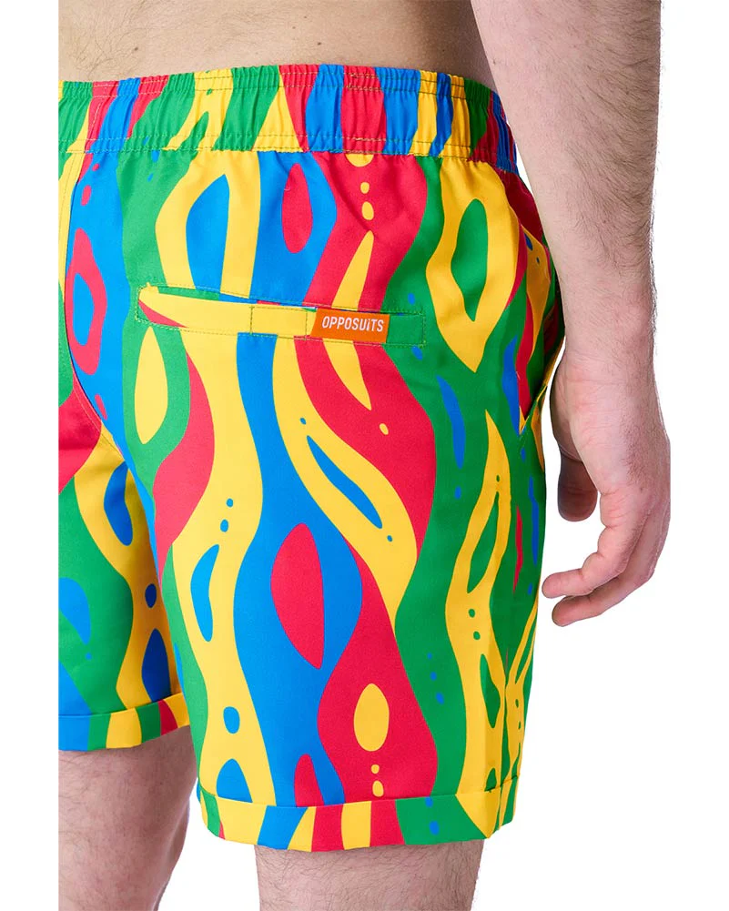 80s Summer Loopy Lines Opposuit Mens Swim Suit - Image 5
