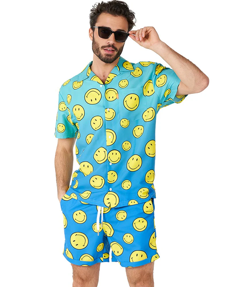 Summer Smiley Fade Opposuit Mens Swim Suit - Image 2