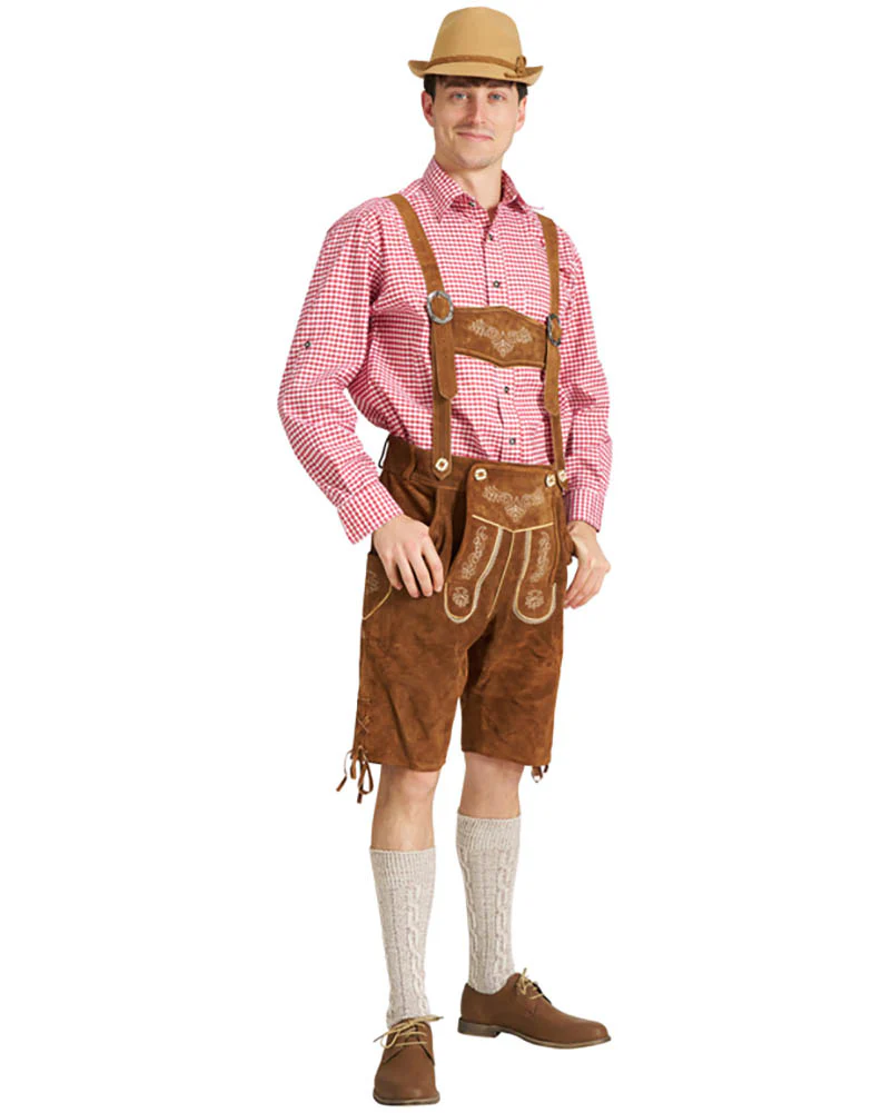 Sven Authentic Oktoberfest Leather Lederhosen Mens Costume - Image 6