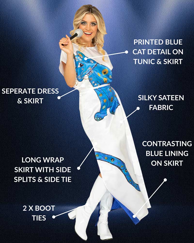 Swedish Superstar Complete Deluxe Blue Cat Plus Size Womens Costume - Image 4