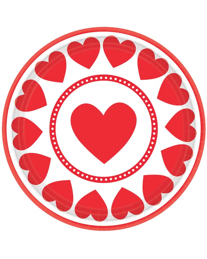 Sweet Love 23cm Party Plates Pack of 8