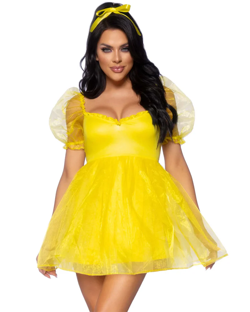 Sweetheart Babydoll Yellow Womens Costume - Image 2