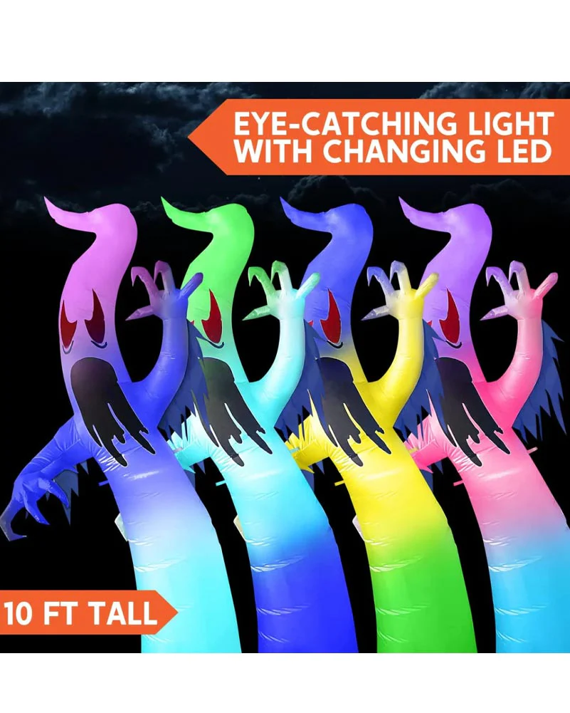 Tall Scary Midnight Ghost Halloween Inflatable 3.05m - Image 4