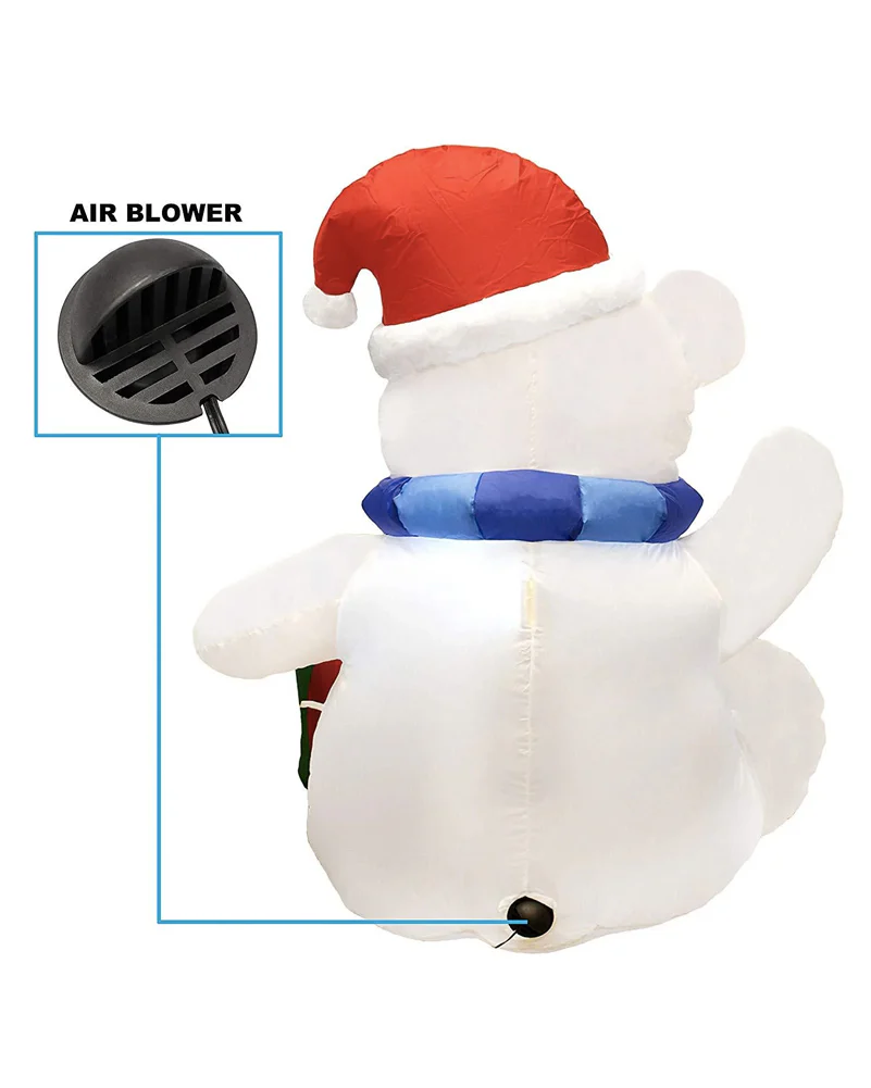 Tall Welcoming Polar Bear Christmas Lawn Inflatable 1.2m - Image 4