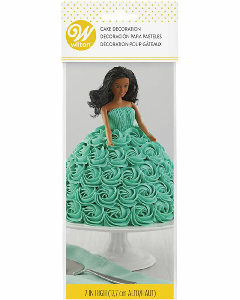 Teen Doll Pick Cake Topper with Black Hair - Image 2