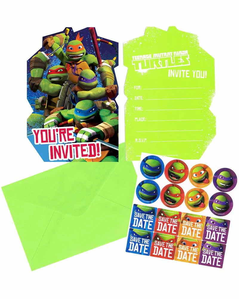 Teenage Mutant Ninja Turtles Postcard Invites Pack of 8