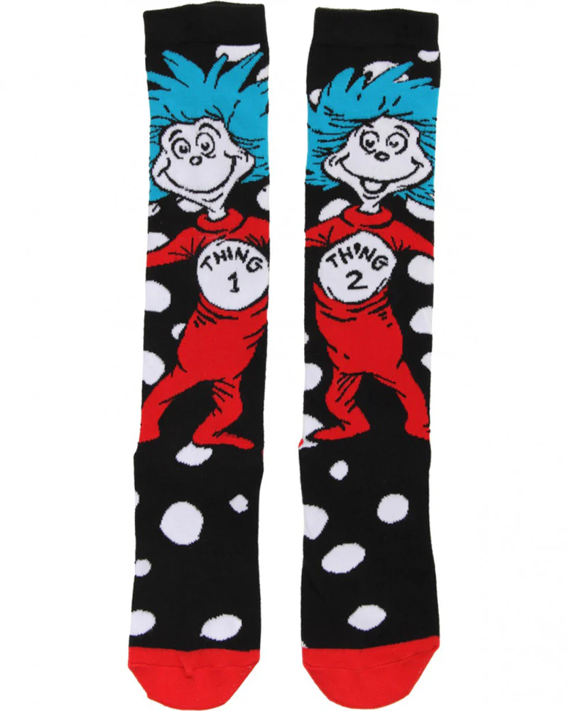 Thing 1 & 2 Knee High Costume Socks - Image 2