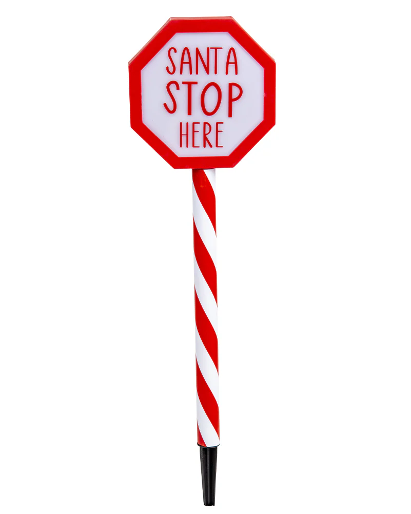 Timer Christmas LED Santa Stop Here Stake 55cm - Image 2