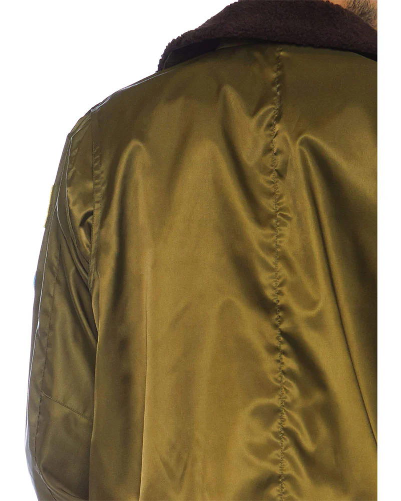 Top Gun Khaki Mens Deluxe Bomber Jacket - Image 4