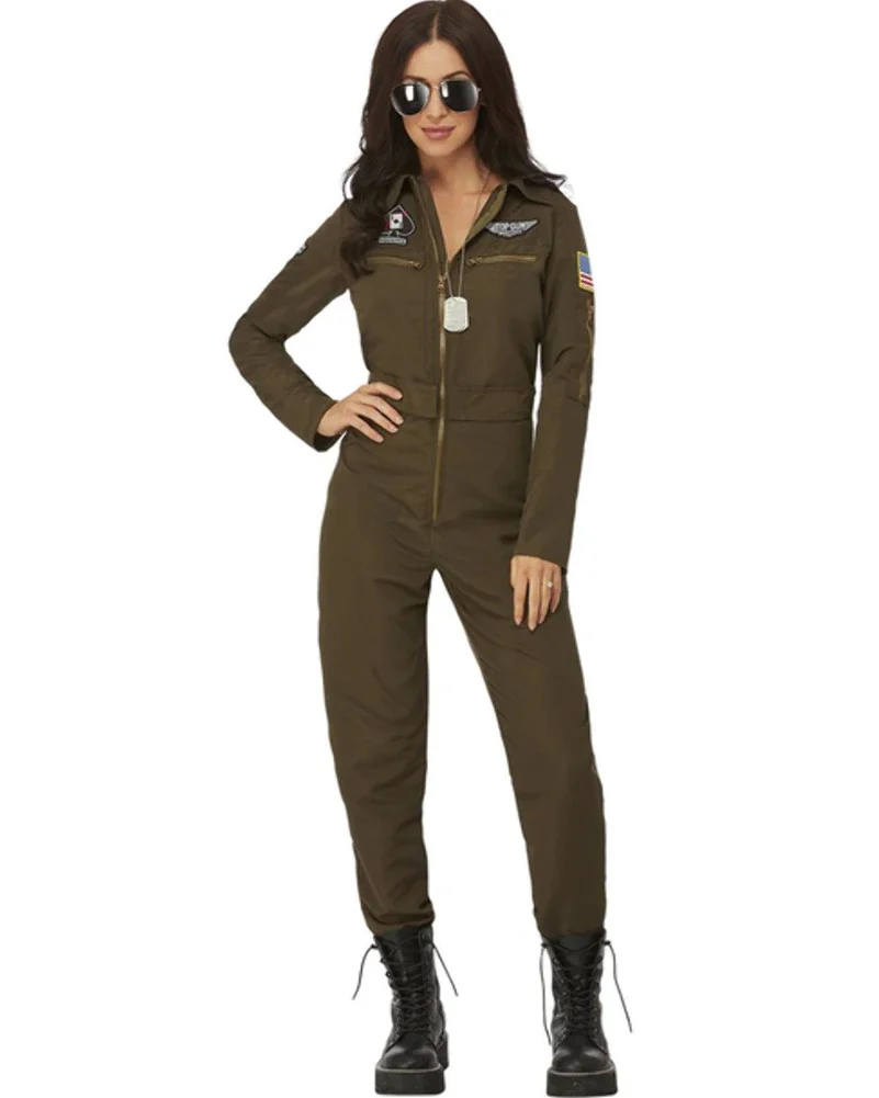 Top Gun Maverick Aviator Jumpsuit Womens Costume - Image 4