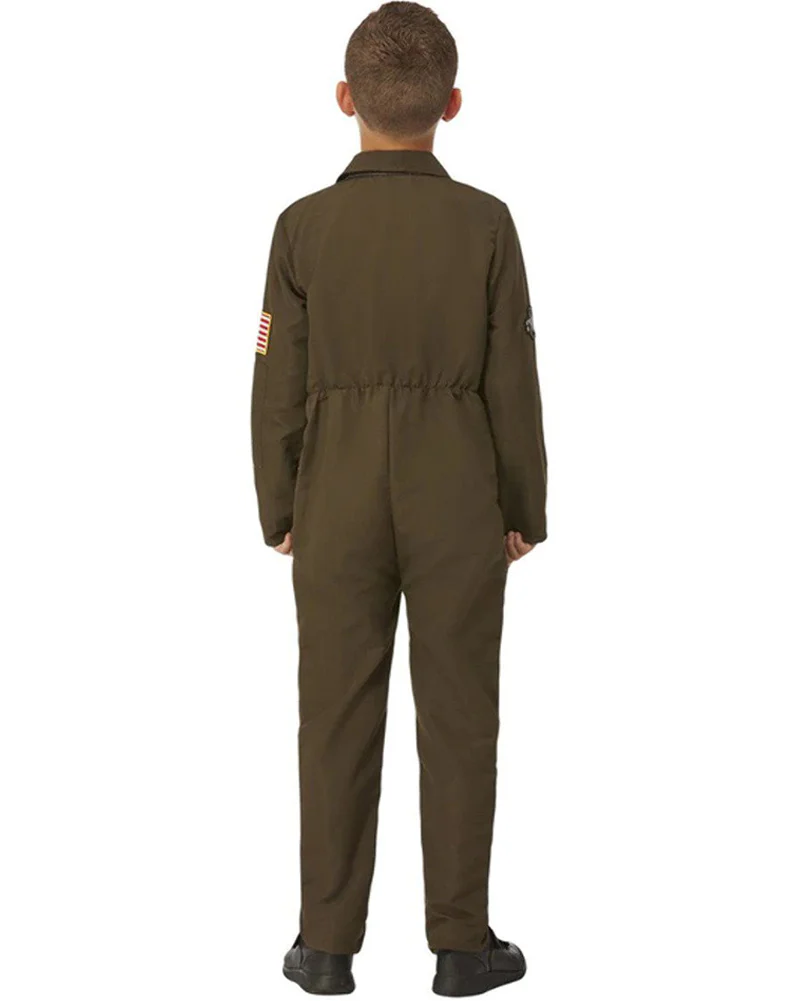 Top Gun Maverick Green Aviator Kids Costume - Image 4