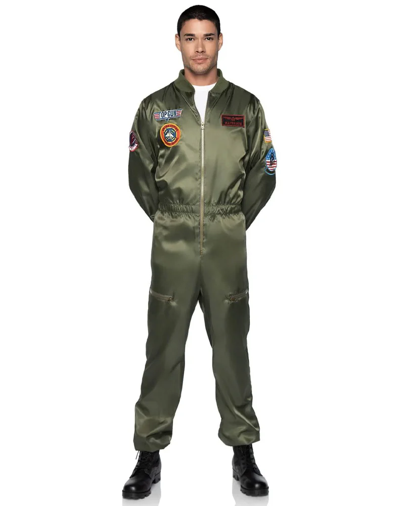 Top Gun Parachute Flight Suit Mens Costume - Image 6
