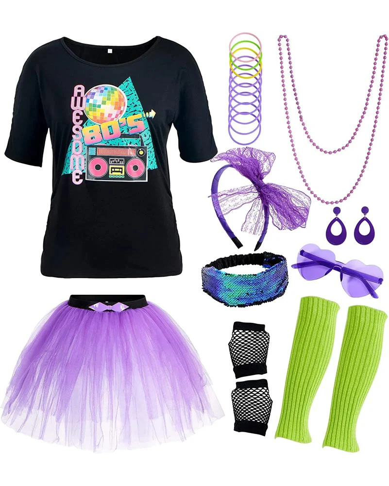Totally 80s Complete Womens Costume - Image 3