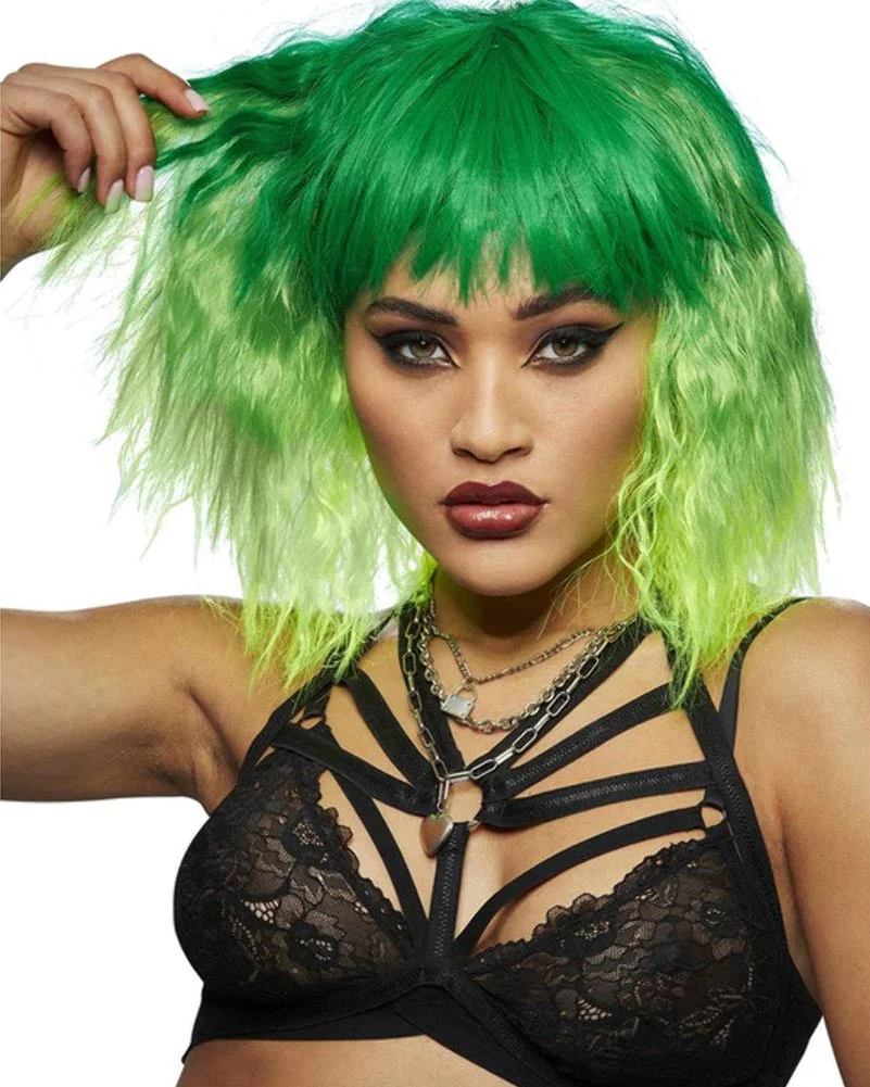 Trash Goddess Short Green Wig - Image 3