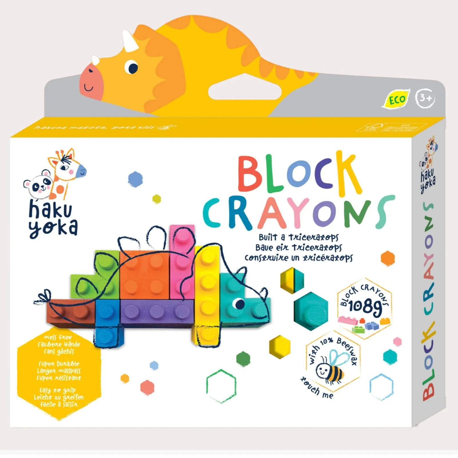 Triceratops Block Crayons