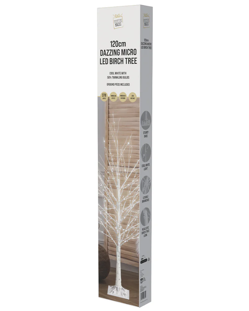 Twinkle Cool Christmas LED Micro Birch Tree 1.2m - Image 8
