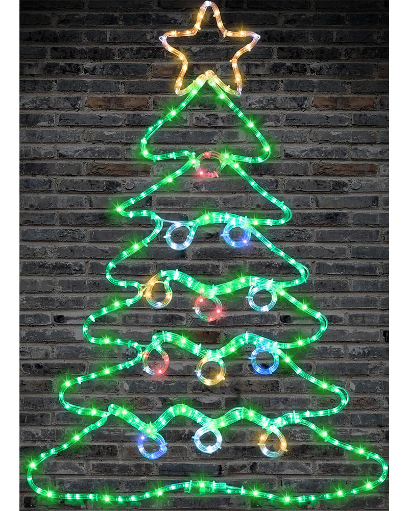 Twinkling Ropelight Tree with Baubles LED Christmas Lights 99cm