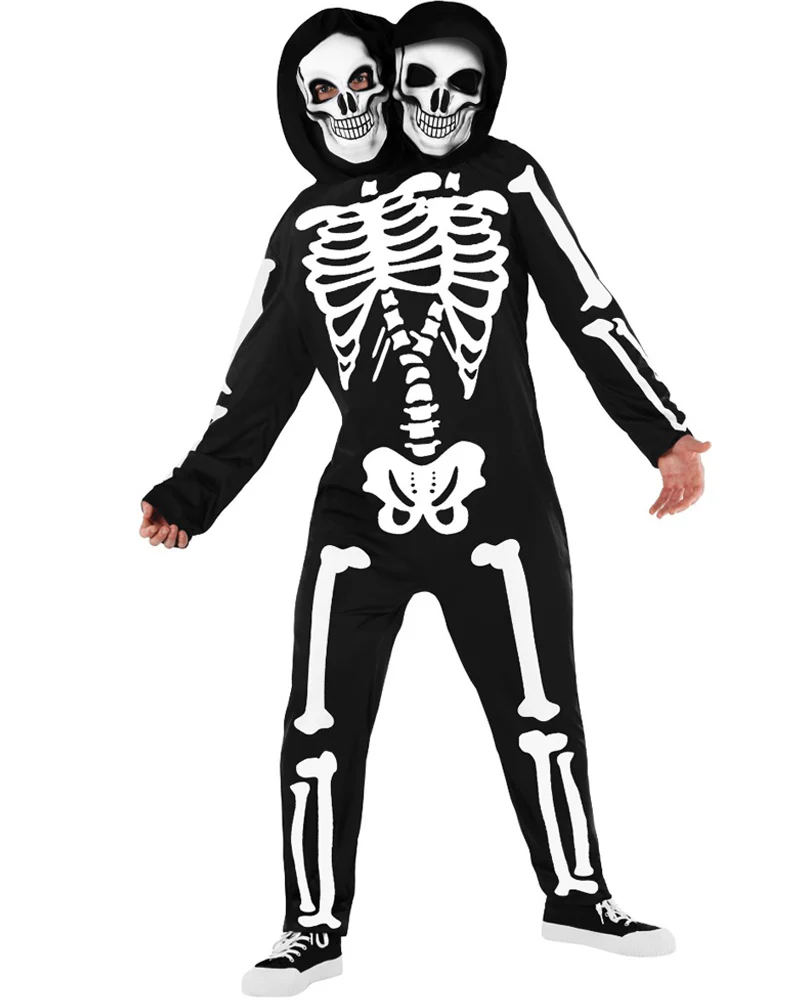 Two Headed Skeleton Mens Costume - Image 4