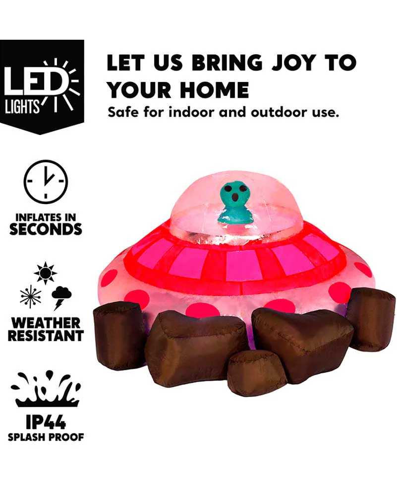 UFO with Alien LED Lawn Inflatable 1.5m - Image 2