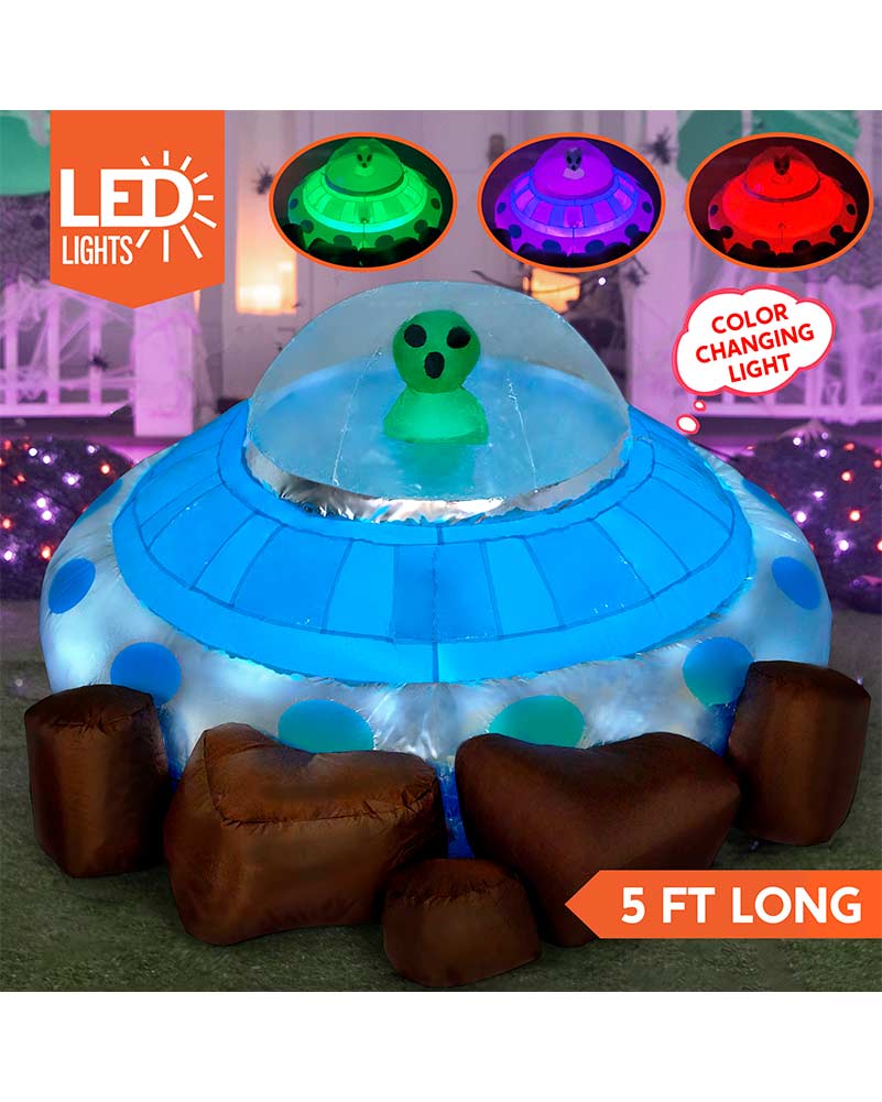 UFO with Alien LED Lawn Inflatable 1.5m - Image 6