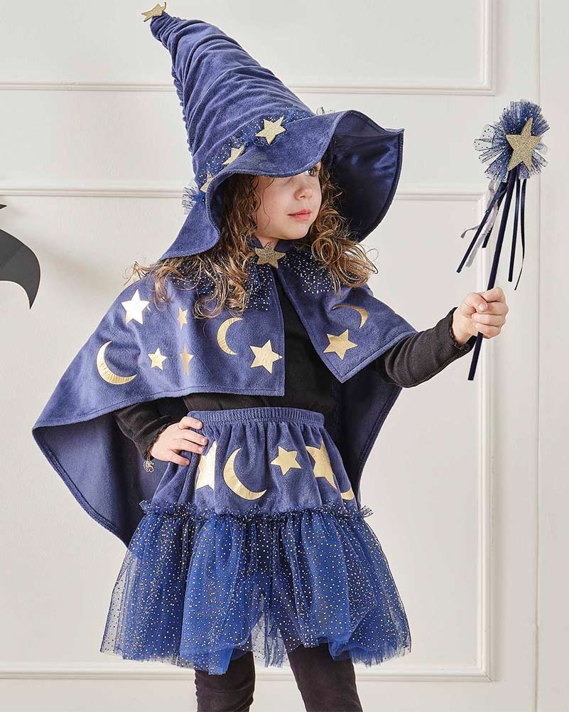 Velvet Navy Wizard Cape - Image 4
