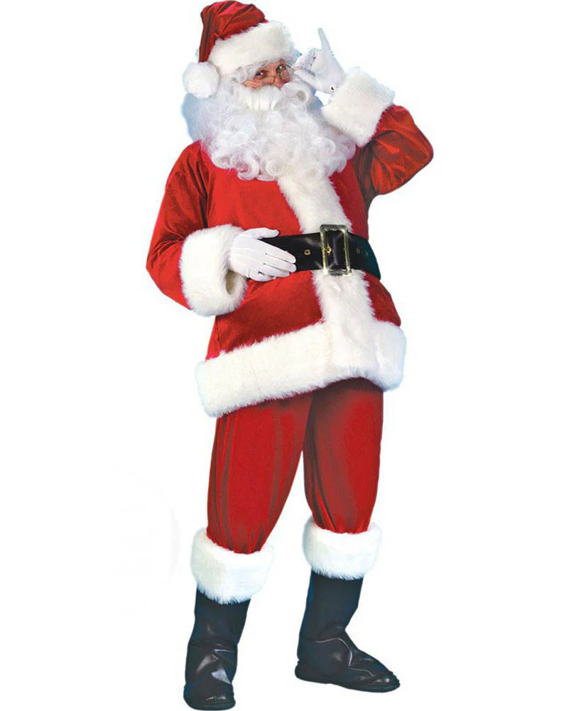 Velvet Santa Suit Mens Plus Size Christmas Costume