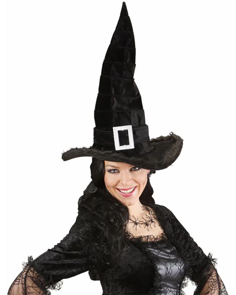 Velvet Witch Hat with Buckle - Image 3