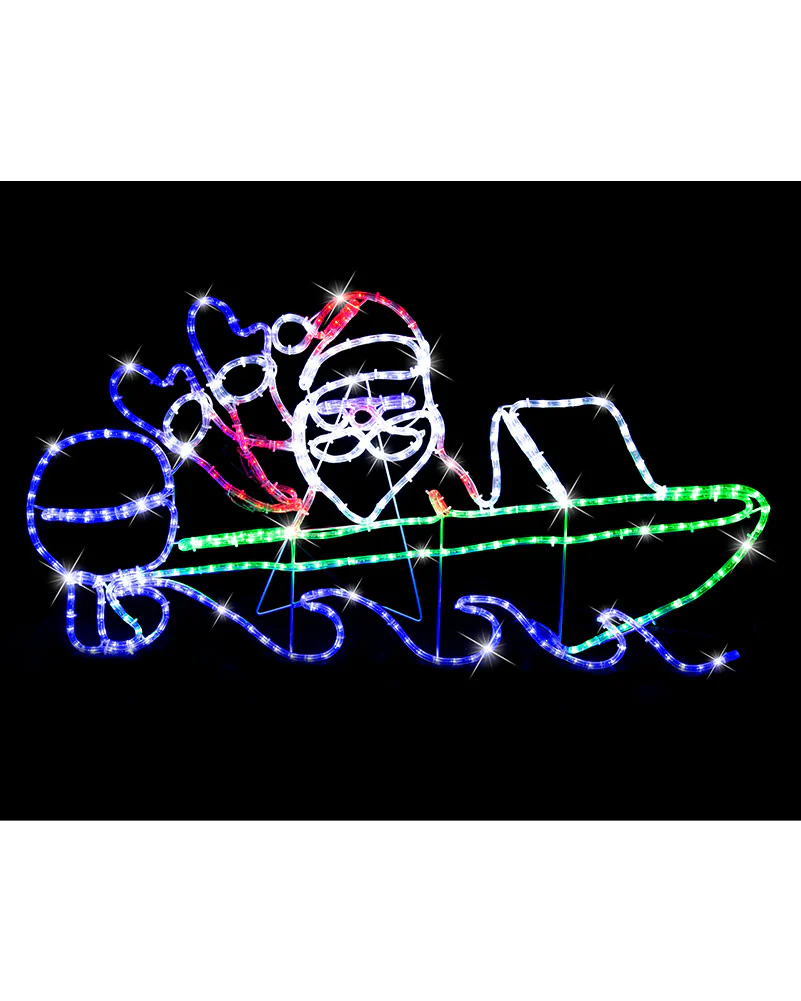 Waving Santa in Speed Boat LED Christmas Ropelight 1.1m - Image 2