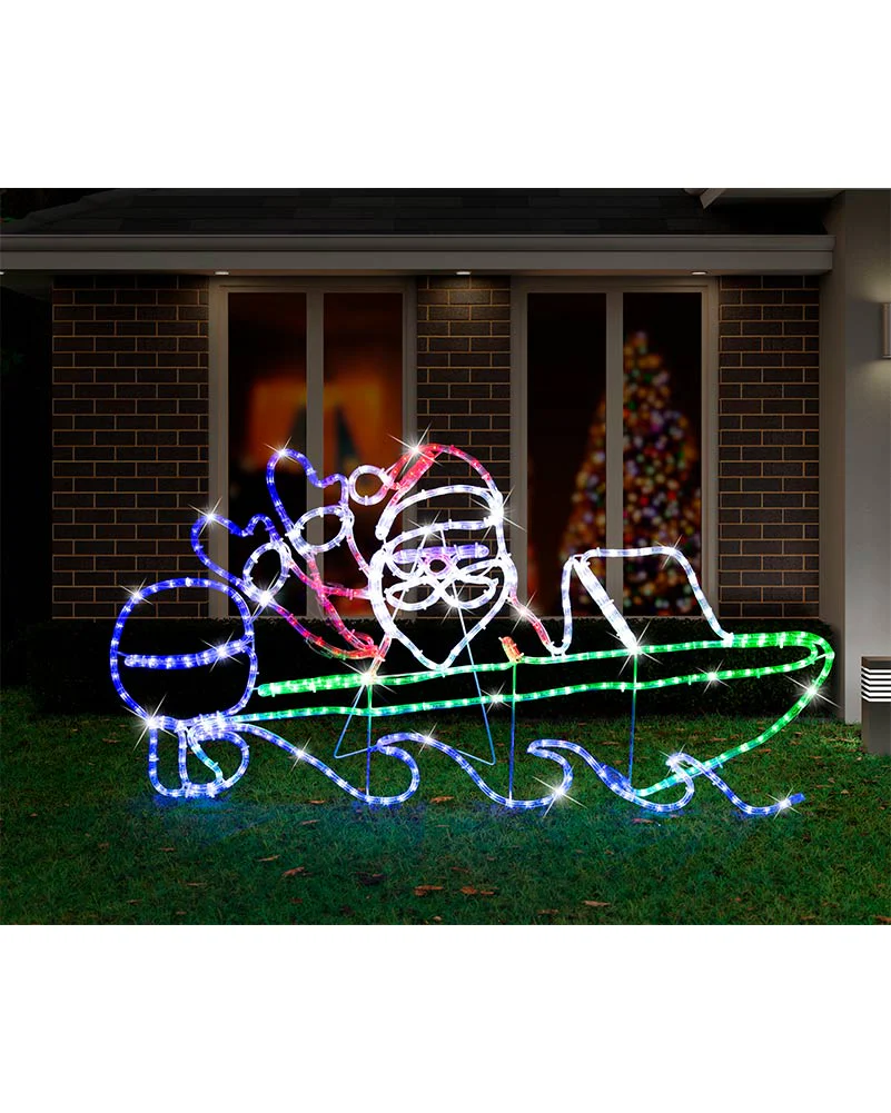 Waving Santa in Speed Boat LED Christmas Ropelight 1.1m - Image 3