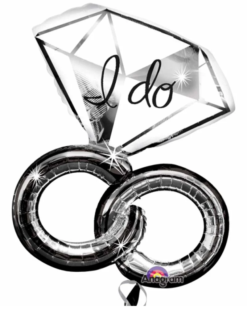 Wedding Rings Supershape Foil Balloon 76cm