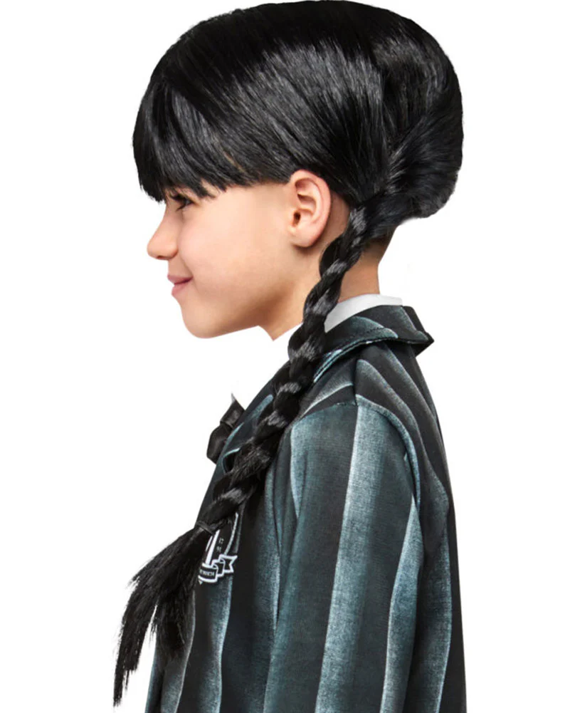 Wednesday Nevermore Wednesday Black Plaited Kids Wig - Image 2