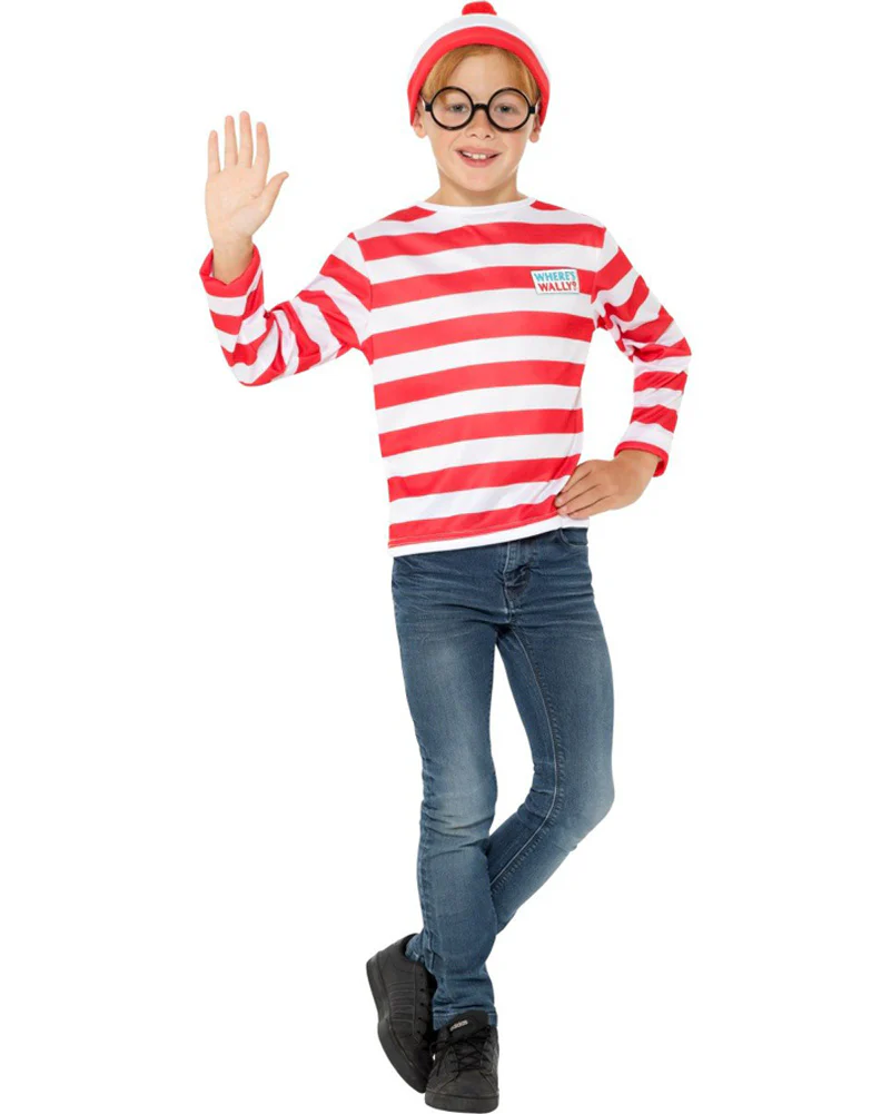 Wheres Wally Kids Top Glasses and Hat Book Week Kit