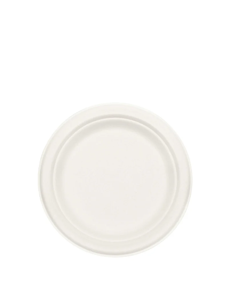 White Eco Sugar Cane 17cm Round Plates Pack of 50